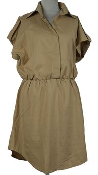 Dámské béžové košilové šaty 