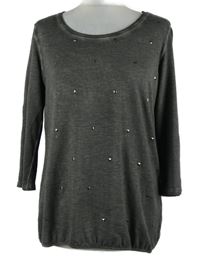 Dámské tmavošedé triko s cvočky S. Oliver 