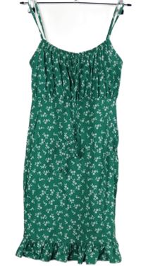 Dámské zelené kytičkované šaty Select 