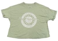 Khaki crop tričko s potiskem George