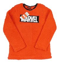 Červeno-černá huňatá mikina s logem Marvel
