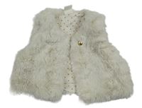 Smetanová kožešinová vesta H&M