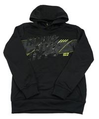 Černá sportovní thermo mikina s nápisem a kapucí Chapter young