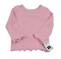 Nové - Růžové pruhované triko St. Bernard