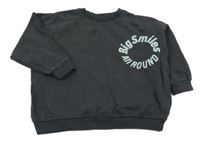 Antracitová oversize mikina s nápisem Next