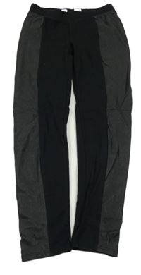 Černé tregíny s koženkovým pruhem GAP