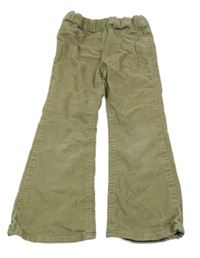 Khaki flare manšestráky H&M