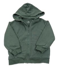 Khaki propínací mikina s kapucí M&S