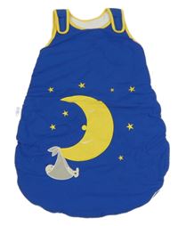 Modrý zateplený spací pytel s měsícem