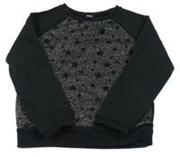 Stříbrno-černá crop mikina s hvězdami Kiabi