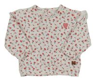 Bílá květinová mikina se srdíčkem 