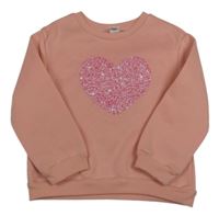 Světlerůžová mikina se srdíčkem shein