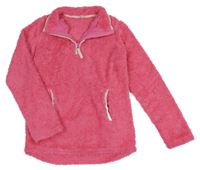 Malinová chlupatá mikina Joules