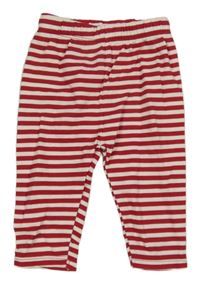 ČErveno-bílé pruhované lehké tepláky Matalan