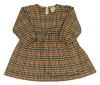 Béžovo-barevné kostkované teplákové šaty Zara