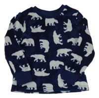 Tmavomodrá chlupatá mikina s medvědy Lily & Dan