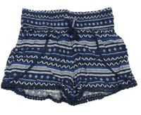 Modro-bílé vzorované lehké kraťasy C&A