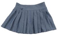 Modro-černá kostkovaná skládaná sukně Zara