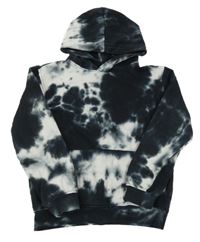 Černo-bílá batikovaná mikina s kapucí H&M