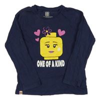 Tmavomodré triko s lego hlavou 