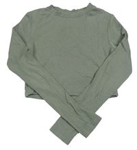 Khaki crop triko H&M