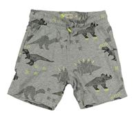 Šedé teplákové kraťasy s dinosaury F&F