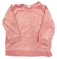 Růžová sametová mikina zn. H&M
