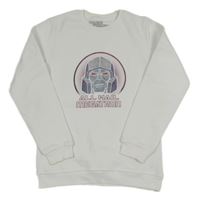 Bílá mikina s potiskem - Transformers 