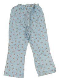 Světlemodré květované plátěné kalhoty Ladybird