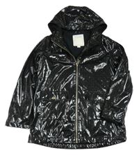 Černá lesklá nepromokavá jarní bunda s kapucí RIVER ISLAND