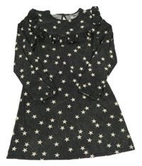 Černo-bílé puntíkaté šaty s hvězdičkami a volánkem Matalan