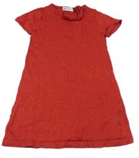 Červené třpytivé pletené šaty s mašlí H&M
