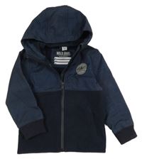 Tmavomodro-melírovaná softshellová bunda s kapucí Dopodopo