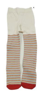 Bílo-barevné pruhované punčocháče Next