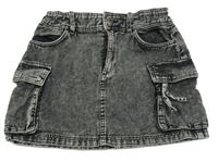 Šedočerná riflová sukně s kapsami H&M