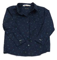 Tmavomodrá vzorovaná košile H&M