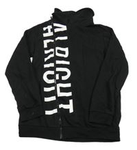 Černá propínací mikina s nápisem a komínovým límcem Lc waikiki