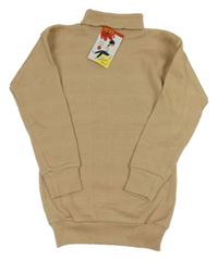 Nové - Béžový dlouhý svetrový rolák