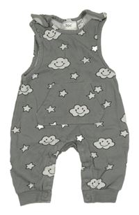 Šedé laclové tepláky s mraky bpc