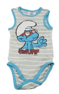 Šedo-bílé pruhované body se šmoula 