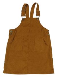 Hnědé manšestrové laclové šaty Shein