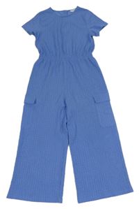 Modrý strukturovaný9653851 culottes overal s kapsami Primark