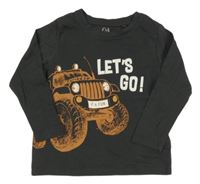 Tmavošedé triko s autem C&A