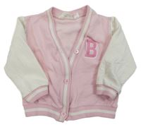Bílo-růžová baseballová mikina s písmenem H&M