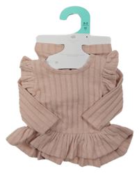 Nové - 2set - Světlerůžové úpletové žebrované triko + legíny Primark