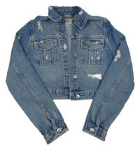 Modrá riflová crop bunda s prošoupáním Denim Co.