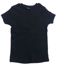 Černé žebrované tričko George