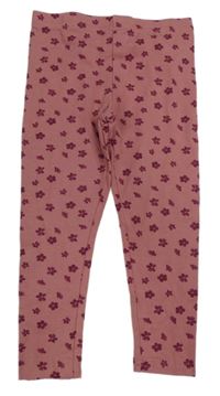 Růžové legíny s kytičkami Primark