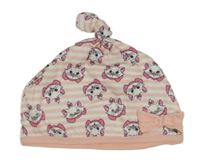 Světlerůžovo-bílá pruhovaná čepice s Marií Primark