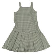 Bílo-černo-limetkové kostkované šaty Primark